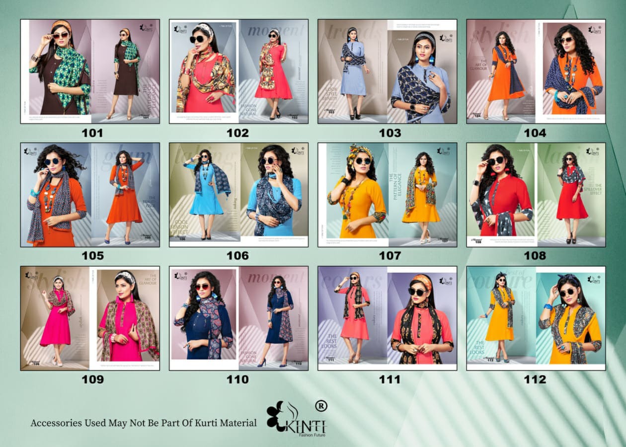 Kinti Mannat Latest designer fancy Regular Wear rayon Kurtis Collection
